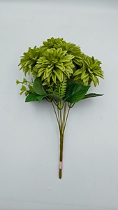 Nouveau Style fait à la main vert artificiel <span class=keywords><strong>Dahlia</strong></span> fleur Pu Real Touch étanche léger pour la fête des mères maison et décor externe - Product Image 3