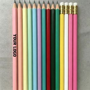 Wholesale Promotion Logo <b>Printed</b> HB Black Wooden Pencil with Custom Plastic Body Digital <b>Printing</b> School Pencil Gift - Product Image 1