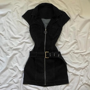 เดรสยีนส์ทรงเข้ารูปแขนสั้นสไตล์เรโทรสุดเซ็กซี่สำหรับสาวฮอต คอลเลคชั่นใหม่รับซัมเมอร์ ช่วยกระชับสัดส่วนช่วงเอว - Product Image 2