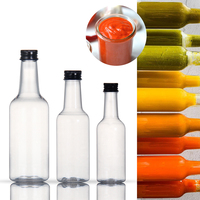 Conception écologique 25ml 50ml 100ml 150ml 250ml Bouteille en plastique PET transparent pour salade d'alcool sauce piquante Bouteille en plastique