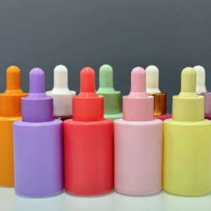 Flacon compte-gouttes en verre givré de luxe personnalisé de 30 ml, emballage cosmétique cylindrique à épaule plate pour sérum et huile - Product Image 5