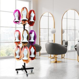 Présentoir de sol pour têtes de mannequin, support de perruque, présentoir de perruque, support de tête de mannequin en métal, organisateur de perruques, étagère de rangement - Product Image 4