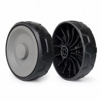 Roue en plastique robuste avec logo personnalisé, roue à roulement à billes en caoutchouc absorbant les chocs de 7 pouces, PP économique pour chariot