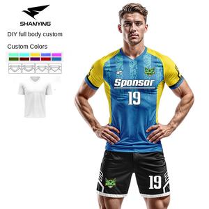 Seragam Sepak Bola Kustom Set Cetak Digital Bahan Mesh Setelan Luar Ruangan Unisex Latihan Kompetisi Tim Jersey Lengan Pendek Penggemar - Product Image 6