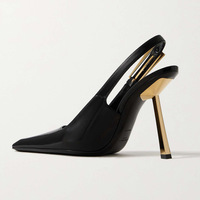 Nouvelles sandales slingback à talon haut et bout carré, style européen et américain, en cuir verni avec semelle en caoutchouc et intérieur en microfibre, collection été 2026