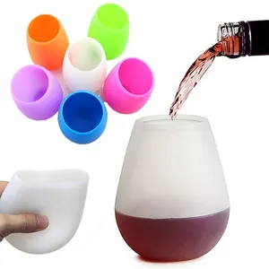 硅胶手柄少酒杯可重复使用的防碎杯饮用水用具适用于酒水鸡尾酒和香槟