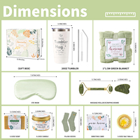 Coffret Cadeau Spa Esthétique Vert 2026 en Promotion pour Femme - Kit de Soins Personnels avec Couverture, Gobelet, Bougie et Rouleau de Jade