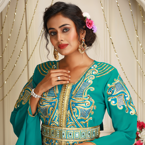 ชุดเดรสชายหาดยาวถึงพื้นสำหรับผู้หญิงสไตล์โมร็อกโกอิสลามชุดเดรสแขนยาวระบายอากาศได้ดีทันสมัย - Product Image 1