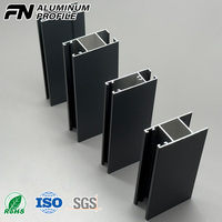 Profils en aluminium avec revêtement en poudre noire, profil d'extrusion en aluminium 6061, section de taille personnalisée, profil de fenêtre en aluminium