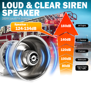 Pinzhi 12V 24V CJB 200W Altavoz de Advertencia para Vehículos de Emergencia, <span class=keywords><strong>Sirena</strong></span> Electrónica para Automóviles, Amplificador para Ambulancias y <span class=keywords><strong>Bomberos</strong></span> - Product Image 3