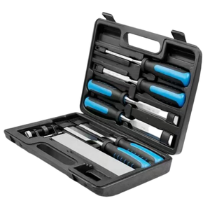 Ensemble de 8 ciseaux à bois professionnels - Ciseaux multi-tailles avec 1 guide d'affûtage et pierre à aiguiser, outil de haute précision - Product Image 1