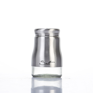 Restaurants Storage Bottles Jars Kitchen Glass Spice Jar with Stainless Steel Lid