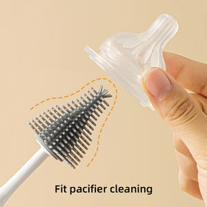 Novo Design Escova De Garrafa Limpador De Garrafa De Silicone Escova De Limpeza Tubo De Limpeza Do Bebê Leite De Água Garrafa De Escova conjunto - Product Image 4