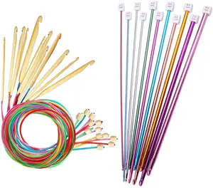 Tunisian Afghan Aluminum Knitting Needles Set Carbonized Bamboo Needle Hook tunisian crochet hooks