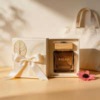 Ensemble de flacons vides pour diffuseur de parfum, aromathérapie, 500 ml, 200 ml, bouchon en bois ambré, anneau argenté