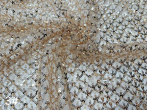 ロングビーズチューブニットゴールドスパンコール刺繍バブルビーズメッシュレース生地アフリカレースウェディングドレスアクセサリー100% - Product Image 4