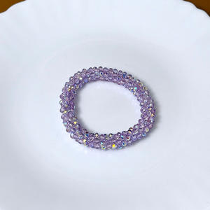 Coleteros Elásticos de Cristal Coreanos de Moda, Lazos para el Cabello con Cuentas Coloridas para Mujer - Product Image 4