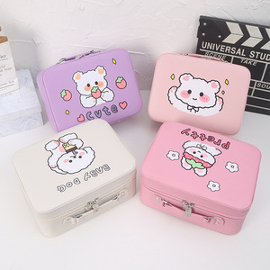 Cute Bear <b>Makeup</b> Bag Large Capacity Cosmetic Case For Women Travel Storage <b>Box</b> With Zipper And Handle - Product Image 1