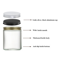 Bestseller 120ml 4oz Glas-Kosmetikdose Runde Bernsteinfarbene Blaue Grüne Glas-Kerzendose