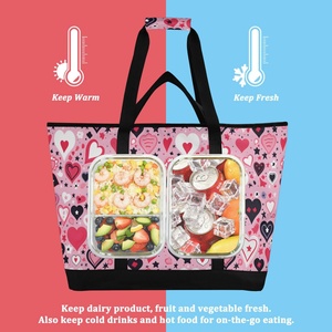 Custom logo Portable Lunch Bag Food Thermal Tote Shopping Lunch Cooler Bag Insulated Picnic Bag with Strap - Product Image 4