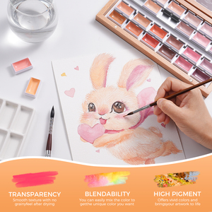 Juego de Pinturas de Acuarela Profesional de 24 <span class=keywords><strong>Colores</strong></span> para Lienzo, Madera y Manualidades, <span class=keywords><strong>Multisuperficie</strong></span>, de Larga Duración - Product Image 5