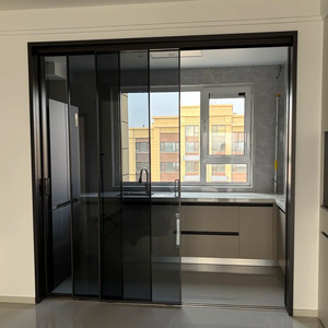 <span class=keywords><strong>Porte</strong></span> battante double en aluminium AOSTTER avec panneau transparent haute clarté et charnières commerciales pour entrée de bureau - Product Image 3