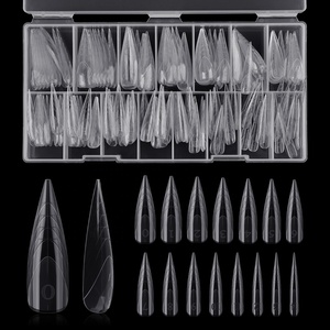 BQAN, 150 Uds., extensión <span class=keywords><strong>de</strong></span> <span class=keywords><strong>Gel</strong></span> Builder, uñas cortas, doble forma, puntas dobles falsas, puntas <span class=keywords><strong>de</strong></span> uñas <span class=keywords><strong>de</strong></span> doble forma para herramientas <span class=keywords><strong>de</strong></span> belleza <span class=keywords><strong>de</strong></span> uñas - Product Image 1