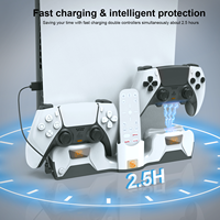 Kit de montage mural avec station de charge, pour disque PS5 et PS5 et version numérique, station de charge à double usage, blanc