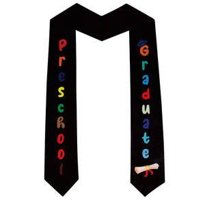 Meisjes kleuterschool afstudeer nekwarmeren klasse van 2026 lang zijden letterpatroon - Product Image 3