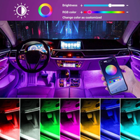 Lumières intérieures de voiture intelligentes 4x12LEDs RGB LED bande lumineuse chargeur de voiture App Control 5V lumières d'ambiance intérieure de voiture