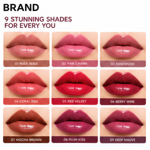 Private Label Organic Long Lasting <b>Lip</b> <b>Gloss</b> Premium Luxury Square Laser Engraved Gold Rim Contenedor Natural Look - Product Image 3