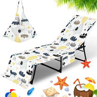 Serviette de plage imprimée en microfibre conçue sur mesure, housse de chaise longue en tricot avec propre logo