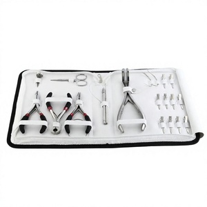 Hair Salon 10pcs Hair Extension Tools Supplies With case Tape in Weft Pressing & Microbeads Pliers <b>Cutter</b> Needles Clip Loop Tool - Product Image 1