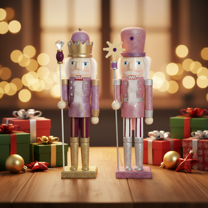 50cm 원목 크리스마스 호두까기 인형 세트, 창의적인 광택 마감 공예 장식, 축제 홈 장식품 및 선물 - Product Image 1