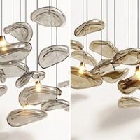 Lustre en verre personnalisé sur mesure, forme artistique, pour villa de luxe, table à manger, salon, chambre, restaurant, ambiance