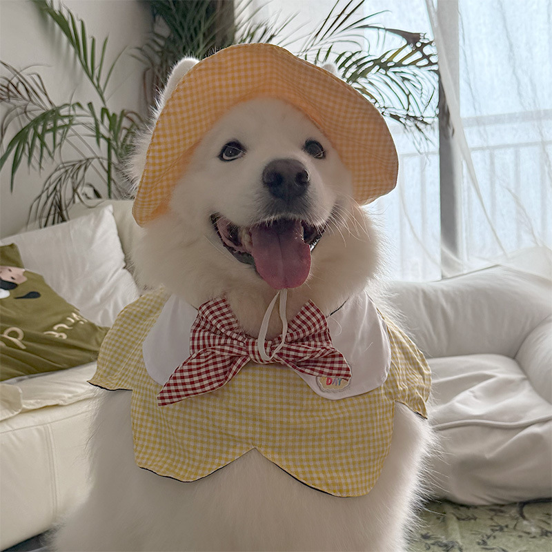 Chapeau à carreaux jaune