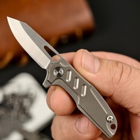 Couteau miniature EDC portable en acier CN D2 et alliage de titane pour camping, survie, usage domestique et fruits