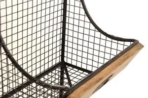 Estante de pared de la mejor calidad, estante doble de hierro/madera para revistas, estante metálico/madera de mango con acabado natural, colección de muebles a precio de mayorista. - Product Image 2