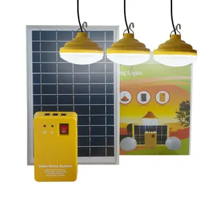 Solar Energy LED Lamp with 3 UFO Shape Bulbs Ceiling Type Waterproof 6W Solar Panel USB Mini Solar Home Lighting System Kit