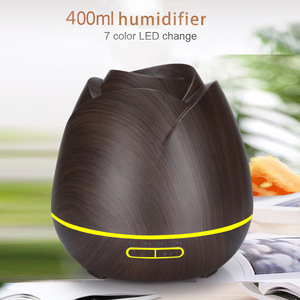Difusor de grano de madera de 400ml con diseño de flores de nuevo producto con apagado automático sin agua - Product Image 5