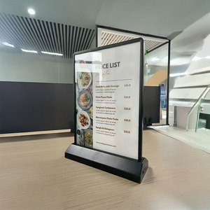 A4 có thể sạc lại máy tính để bàn double side quảng cáo hộp đèn không dây Acrylic Tabletop LED nhấp nháy ánh sáng hiển thị dấu hiệu - Product Image 5