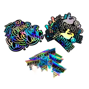 Custom Sticker Printing Die Cut Decal Stickers Hologram Laser Vinyl Waterproof Anime Cartoon Holographic Stickers