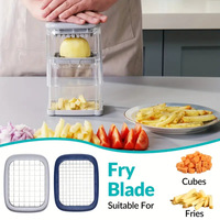 Professionele handmatige 4-blads mandoline-snijmachine van plastic, multifunctioneel voor frieten, aardappelen, wortelen, uien, appels, persgereedschap, nieuw