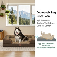 Maßgefertigtes Orthopädisches Hundebett Hersteller Leinenstoff Wasserdichtes Orthopädisches Haustier-Sofa Großhandel 28D 35D Schwammbett OEM-Fabrik