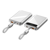 Chargeur portable super rapide 22,5 W, nouveau modèle avec câble intégré, grande capacité, affichage numérique intelligent, batterie externe