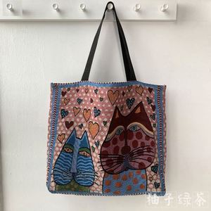 Euro-American Printed <b>Canvas</b> Lining European Tote Portable Fashion Mommy <b>Large</b> Capacity Hua Cheng <b>Bag</b> - Product Image 6