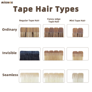 批发胶带式原装雷米人发双拉丝柔软发片无缝隐形胶带接发透气网状底座 - Product Image 4