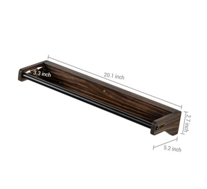 Scarpiera Rustica da Parete in Legno Massello, Organizzatore Galleggiante Salvaspazio per <span class=keywords><strong>Scarpe</strong></span> e Mensola Espositiva - Product Image 2