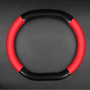 Housse de <span class=keywords><strong>volant</strong></span> de voiture en cuir de vache tressé en fibre de carbone pour Peugeot <span class=keywords><strong>3008</strong></span> 4008 5008 - Product Image 2