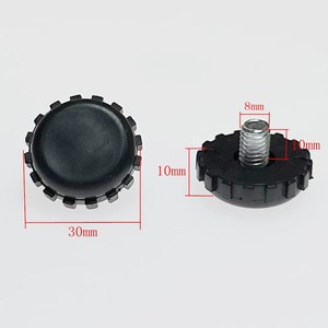 <b>Adjustable</b> Feet Pads M8x10 Black Plastic For <b>Tables</b> Chairs Support <b>Legs</b> - Product Image 2